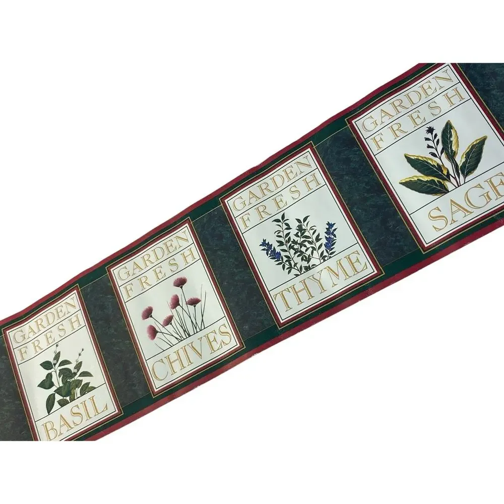 Garden Fresh Herb Theme Wallpaper Wall Border Basil Chives Sage Thyme 4 ROLLS